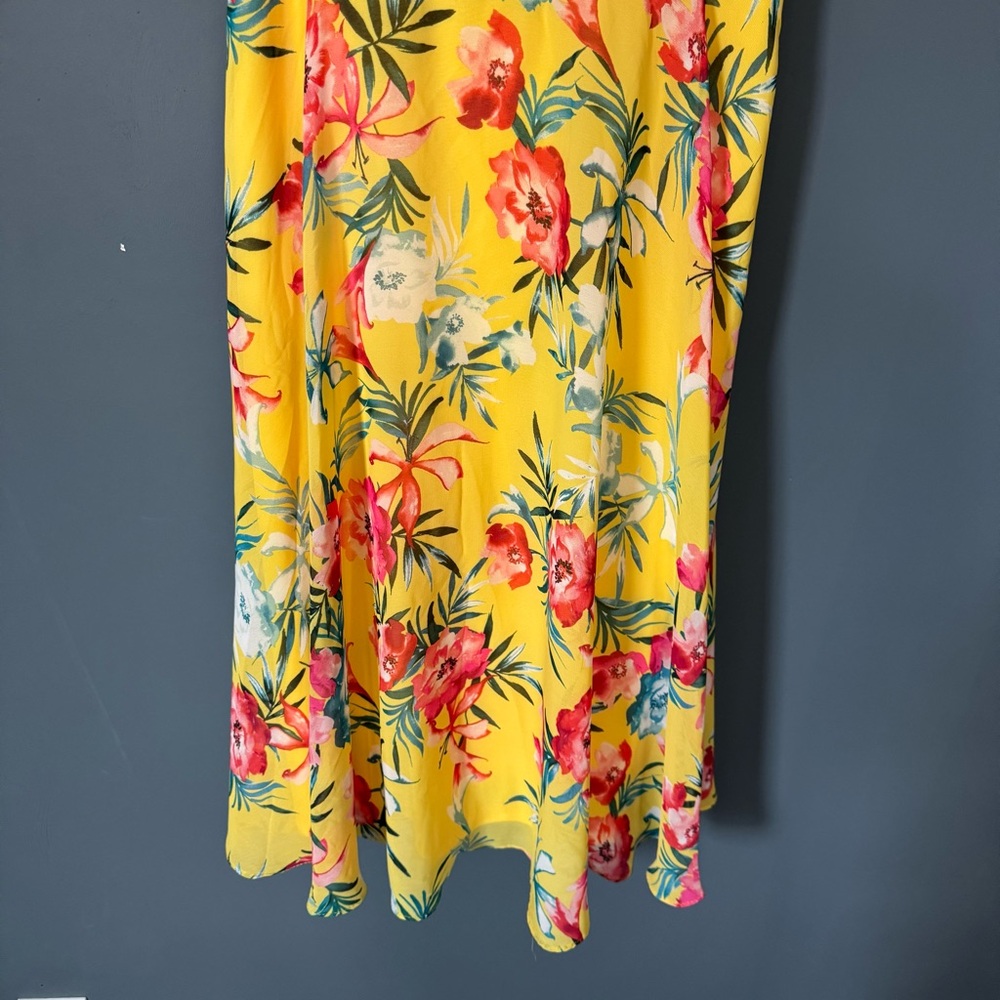 Lulu's Tropic Wonder Yellow Floral Midi Dress Womens Size Large - Picture 9 of 16